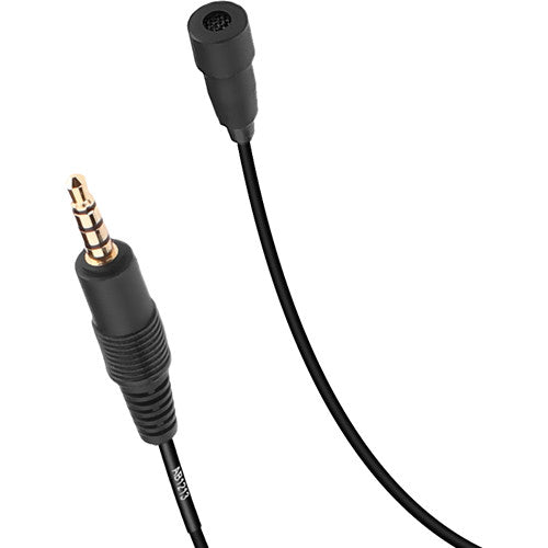 Micrófono Lavalier Polsen MO-PL1 para dispositivos móviles Cable de 3.6 m con protección contra viento y clip