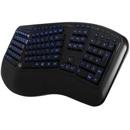 Adesso Tru-Form 150 Teclado Ergonomico Retroiluminado 3 Colores USB 105 Teclas