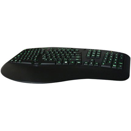 Adesso Tru-Form 150 Teclado Ergonomico Retroiluminado 3 Colores USB 105 Teclas