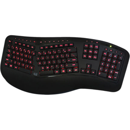 Adesso Tru-Form 150 Teclado Ergonomico Retroiluminado 3 Colores USB 105 Teclas