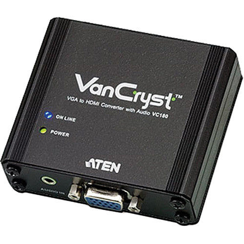 ATEN VC180 Convertidor de VGA a HDMI con Audio y Adaptador de Corriente