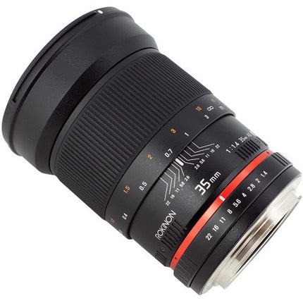 Rokinon 35mm f1.4 AS UMC Objetivo para Fujifilm X Montura f1.4 a f22 con Estuche y Parasol