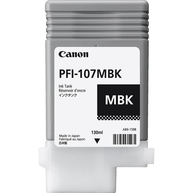 Cartucho de tinta Canon PFI-107MBK negro mate 130mL pigmento para iPF680 iPF685 iPF780 iPF785