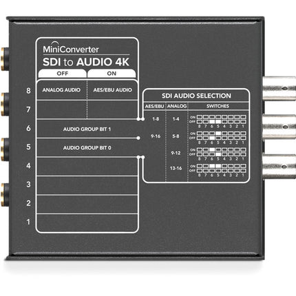 Blackmagic Design Mini Converter SDI a Audio 4K con Entrada 6G-SDI y 4 Salidas de Audio