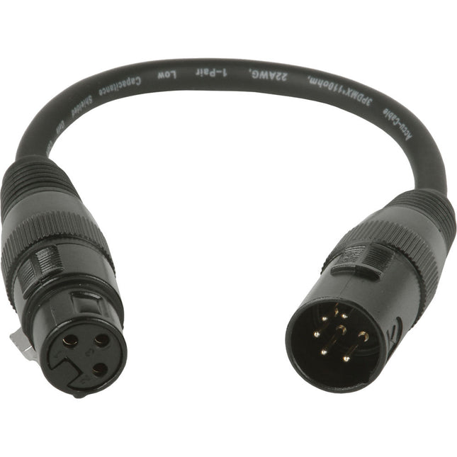 American DJ AC5PM5PFM Cable DMX 5 Pines a 3 Pines XLR 22 AWG Blindado