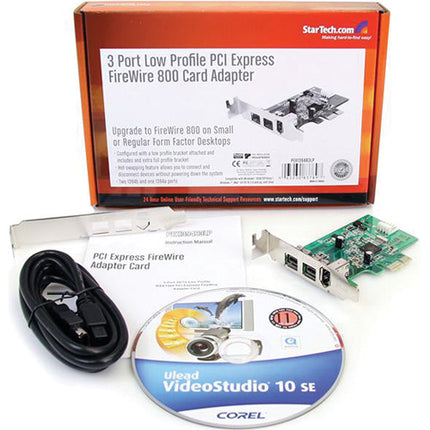 StarTech Tarjeta Adaptadora FireWire 3 Puertos PCI Express Baja Perfil 800 Mb/s