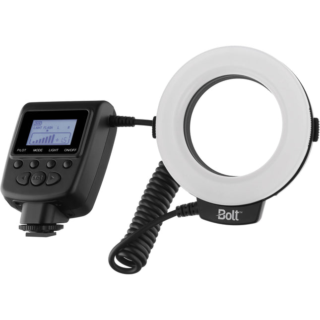 Bolt VM-110 LED Luz anular macro con 8 adaptadores de lentes y difusores