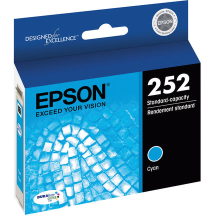 Cartucho de Tinta Epson T252 DURABrite Ultra Cian para Impresoras WF-3620 WF-3640