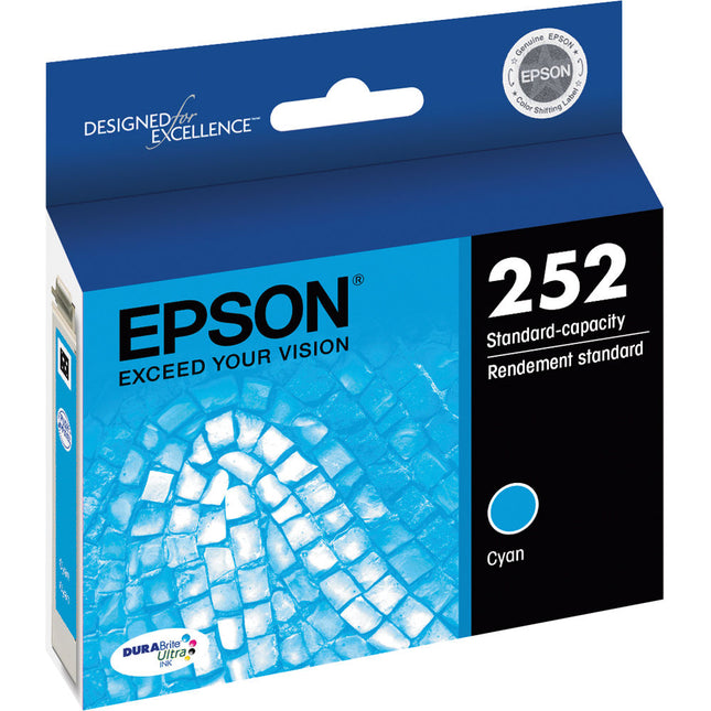 Cartucho de Tinta Epson T252 DURABrite Ultra Cian para Impresoras WF-3620 WF-3640