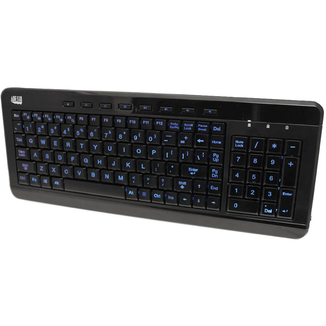 Adesso SlimTouch 120 Teclado Multimedia Compacto USB Iluminado 3 Colores teclado numérico compatible Windows Mac