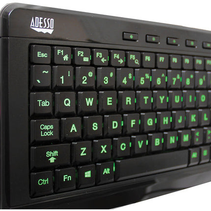 Adesso SlimTouch 120 Teclado Multimedia Compacto USB Iluminado 3 Colores teclado numérico compatible Windows Mac