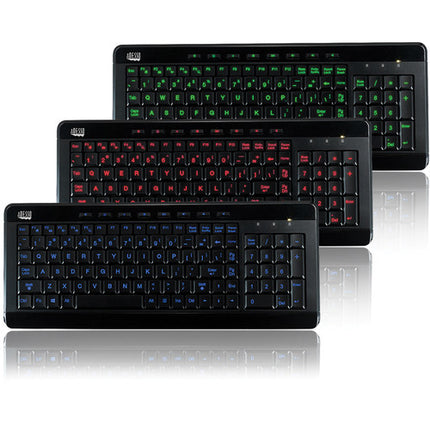 Adesso SlimTouch 120 Teclado Multimedia Compacto USB Iluminado 3 Colores teclado numérico compatible Windows Mac