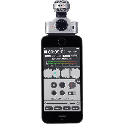 Zoom iQ7 Micrófono Estéreo Mid-Side para iOS Conexión Lightning 48 kHz 16-Bit