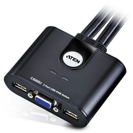 ATEN CS22U Switch KVM USB de 2 puertos con garantía de 2 años