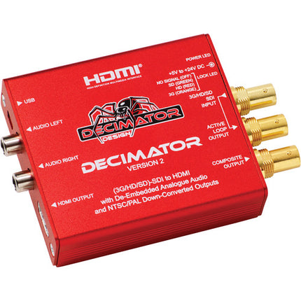 DECIMATOR 2 Convertidor SDI 3GHDSD a HDMI con Downscaler NTSCPAL y Salidas de Audio Analógico