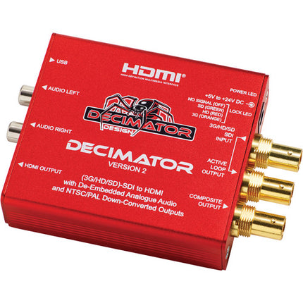DECIMATOR 2 Convertidor SDI 3GHDSD a HDMI con Downscaler NTSCPAL y Salidas de Audio Analógico