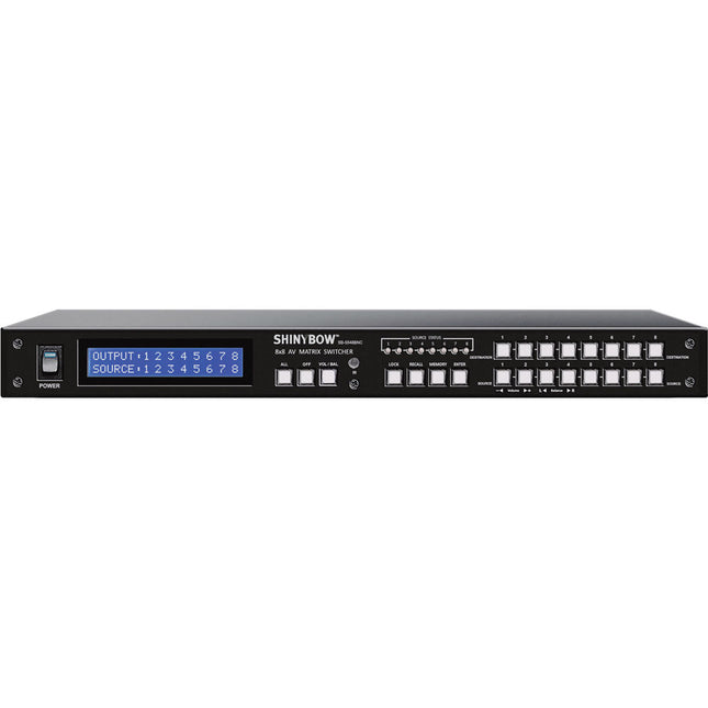 Shinybow SB-5548BNC Switcher de Video Compuesto y Audio 8x8 con Control de Volumen