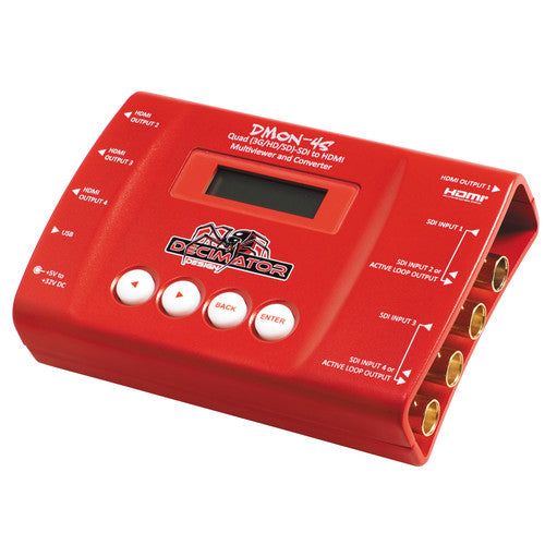 DECIMATOR DMON-4S Convertidor 4 Entradas SD HD 3G-SDI Cuádruple Multivisor