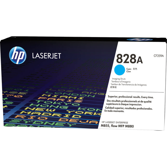 Tambor de imagen láser cian HP 828A para impresoras LaserJet Enterprise M855 y M880