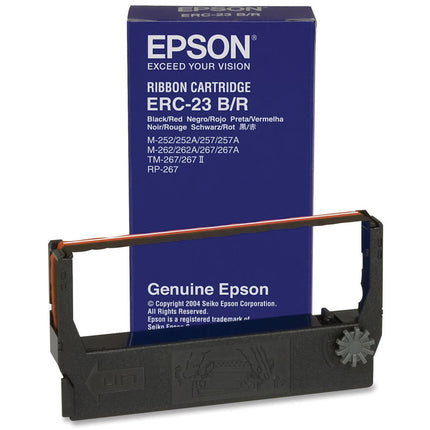 Epson ERC-23BR Cinta de Tela Negra y Roja para Serie M-260