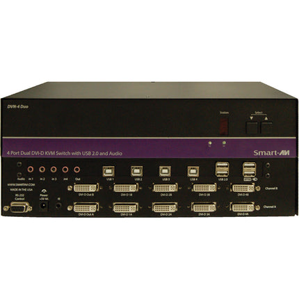 Smart-AVI DVN-4Duo Switch KVM 4 Puertos Dual Display DVI-D USB 2.0