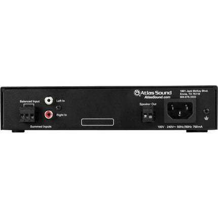 AtlasIED PA40G amplificador de potencia 40W canal único con salida 70.7V 100V y fuente global