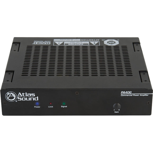 AtlasIED PA40G amplificador de potencia 40W canal único con salida 70.7V 100V y fuente global