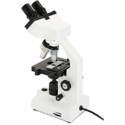 CELESTRON LABS CB2000CF Microscopio Compuesto Binocular con Objetivos 4x a 100x y Platina Mecánica 4.3 x 4.7 pulgadas