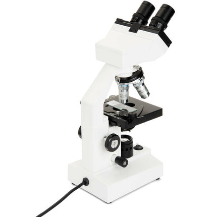 CELESTRON LABS CB2000CF Microscopio Compuesto Binocular con Objetivos 4x a 100x y Platina Mecánica 4.3 x 4.7 pulgadas