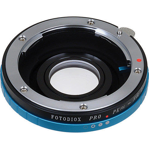 FotodioX Pro Adaptador de Montura para Lente Pentax K a Nikon F 1.4x con Control de Iris