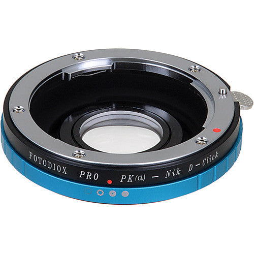 FotodioX Pro Adaptador de Montura para Lente Pentax K a Nikon F 1.4x con Control de Iris