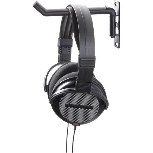 K&M 49302 Soporte para Auriculares Negro Acero Base de Goma Para Racks 19"