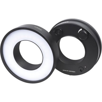 Kaiser KR 90 Aro de Luz LED 30 Lámparas 5500K 2 Horas Batería Recargable Kit Adaptadores