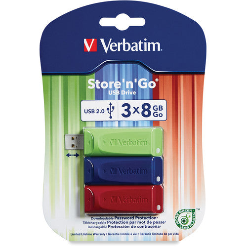 Verbatim 8GB Store n Go Memoria USB 2.0 Retráctil 3 Unidades