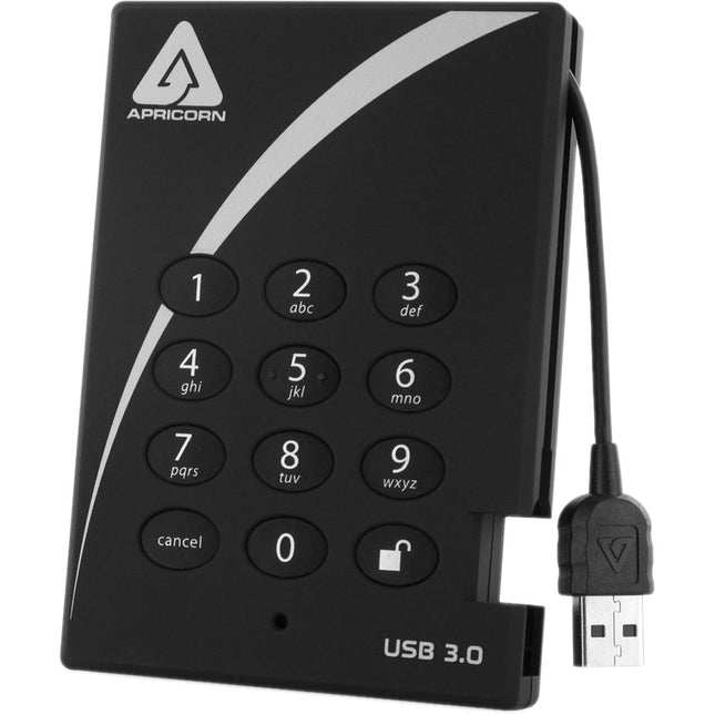 Apricorn 256GB Aegis Padlock SSD cifrado USB 3.0 con funda de viaje