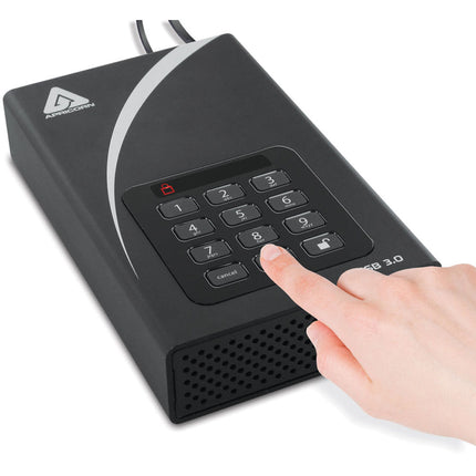 Apricorn 4TB Aegis Padlock DT Disco Duro Externo USB 3.0 con Cifrado AES 256-Bit y Enclosure de Aluminio