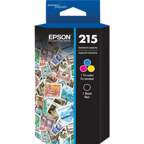 Cartuchos de tinta Epson T215 DuraBrite Ultra estándar negro y color para WorkForce WF-100