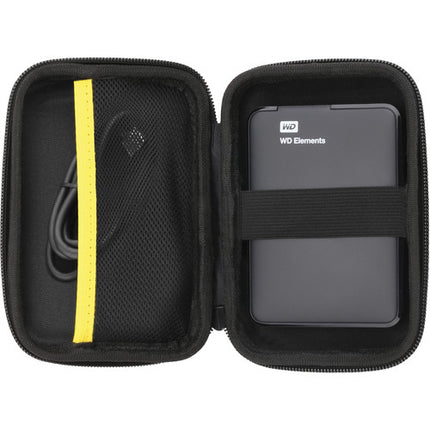Ruggard HCY-PVB Funda rígida para disco duro portátil con interior de tela suave y bolsillo para accesorios
