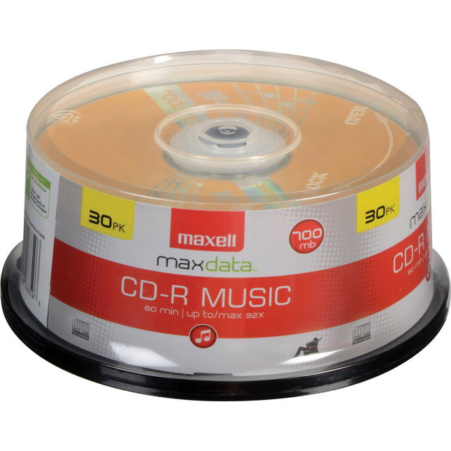 Maxell CD-R 80 Minutos 700MB para Audio Disco Oro Paquete 30 unidades
