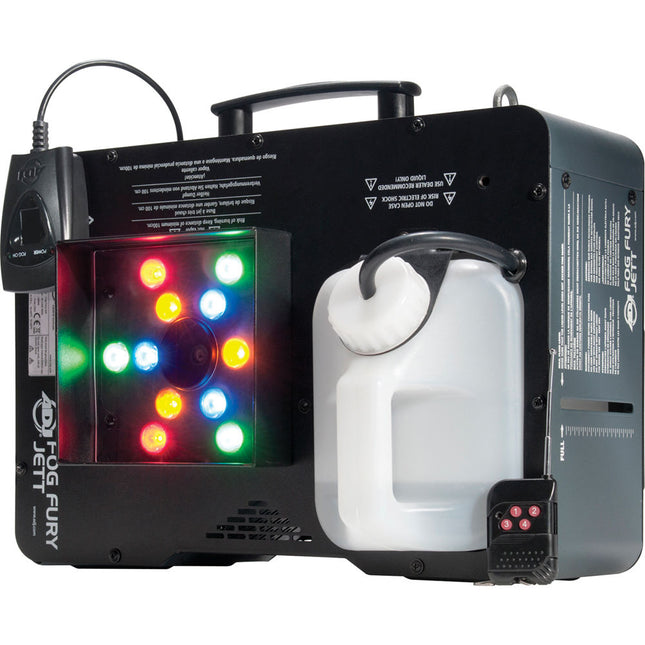 American DJ Fog Fury Jett Máquina de Humo LED RGBA con Alcance de 7.6 m y Control Remoto inalámbrico