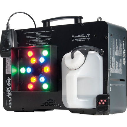 ADJ Fog Fury Jett Máquina de Humo RGBA LED 25 pies 20000 ft³/min con Control Remoto inalámbrico
