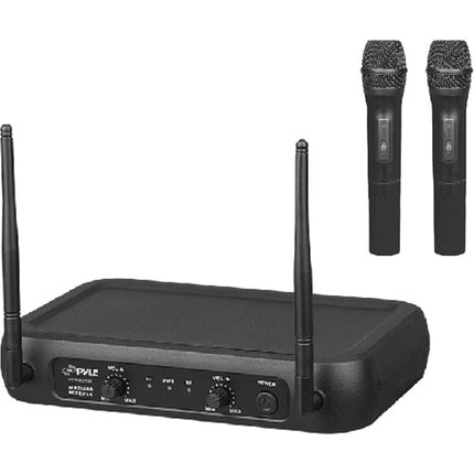 Pyle Pro PDWM2135 Sistema Micrófono Inalámbrico VHF 2 Mics 165 pies alcance