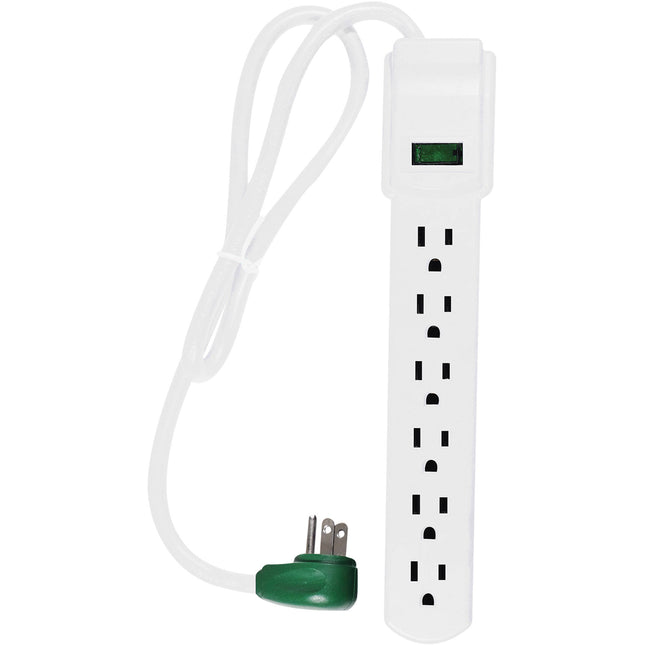 GoGreen Power Protector de Sobretensión 6 Tomas 160 Joules 3 Pies Blanco