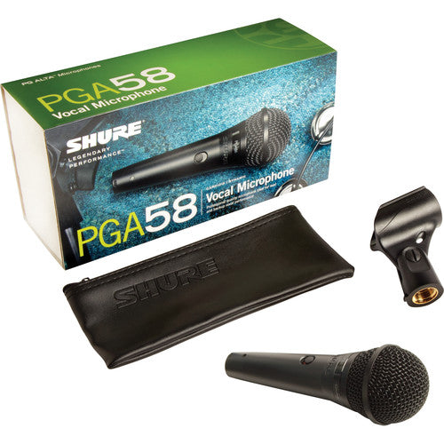 Shure PGA58-LC Micrófono Dinámico Vocal Cardioide con Interruptor y Adaptador