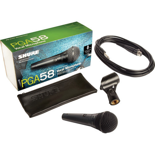 Shure PGA58-QTR Micrófono Dinámico Vocal Cardioide con Cable XLR a 1/4 4.6 m