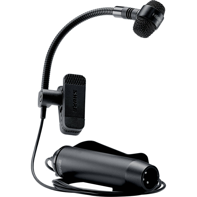 Shure PGA98H-XLR Micrófono Condensador Cardioide Clip-On con Preamp y Cable 4.5m