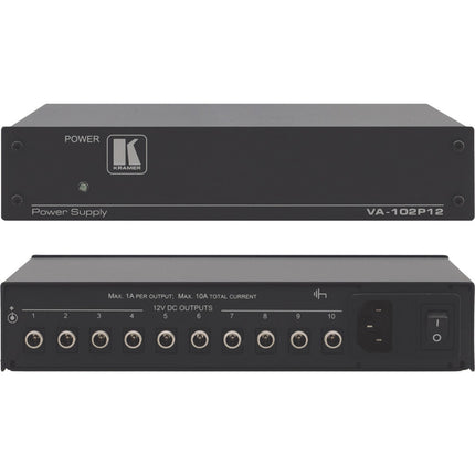 Kramer VA-102P12 Fuente de Alimentación 12 VDC 10 Salidas 1A por Dispositivo