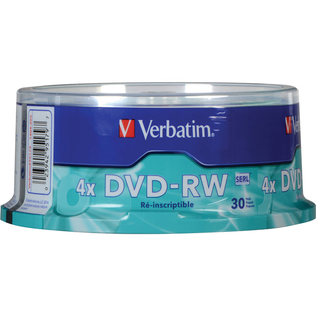 Verbatim DVD-RW 4.7GB Discos Regrabables 4x 120 Minutos Paquete 30