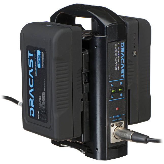 Dracast Cargador Doble con Dos Baterías V-Mount 90Wh 14.8V Litio