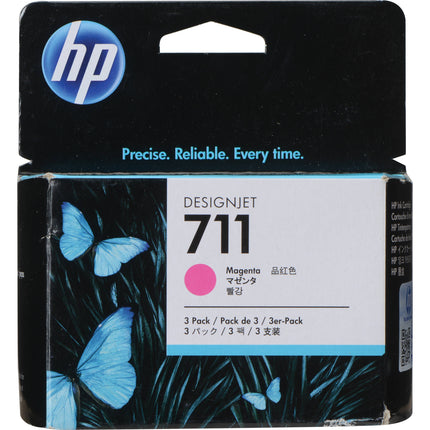 Cartucho de tinta HP 711 magenta 29mL 3 unidades para impresoras Designjet